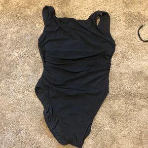 Black womens one piece swim suit with bottoms